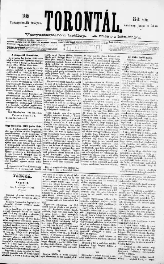 Torontál, 18. évf. 1889. június 23. 25. sz.