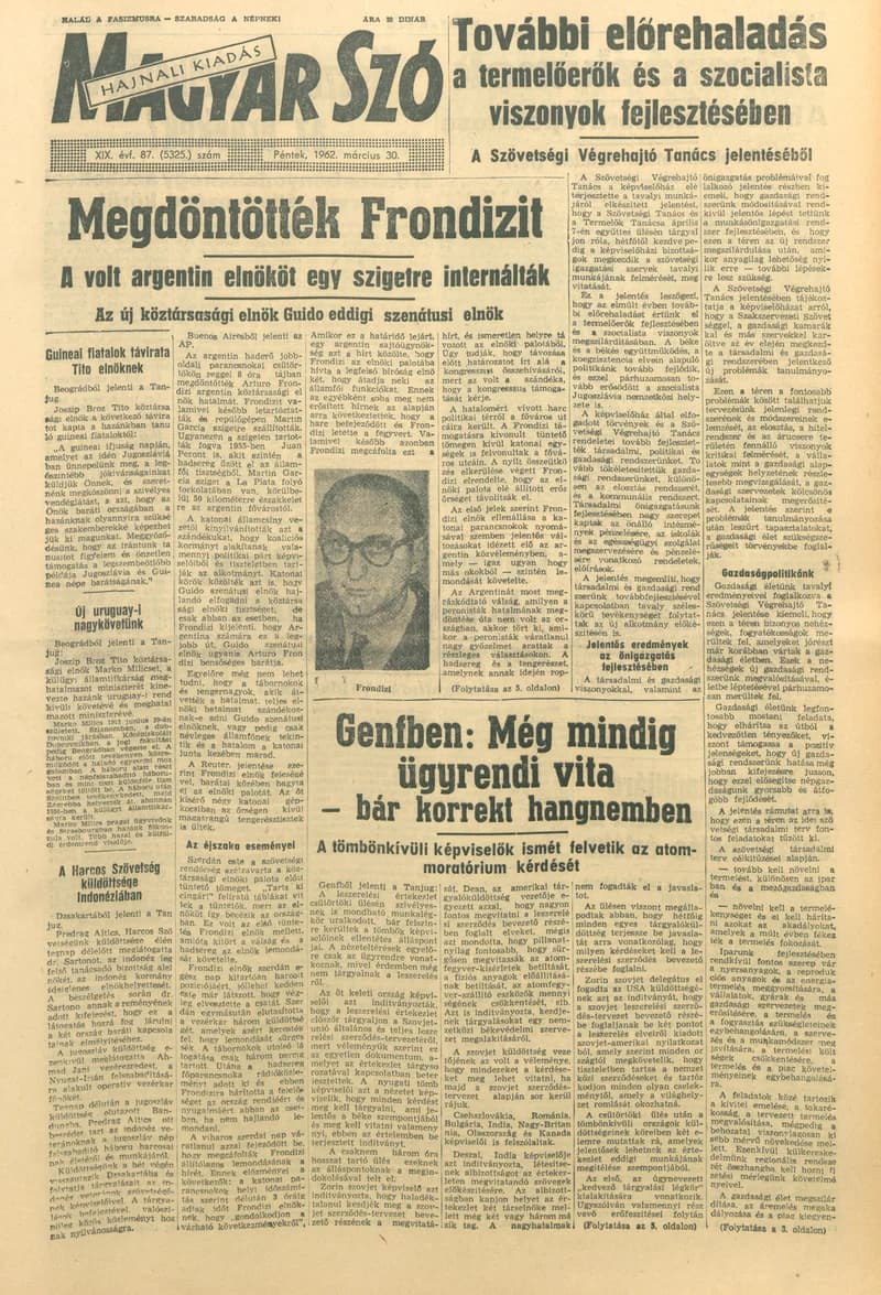 Magyar Szó, 19. évf. 1962. március 30. 87. sz. 1–12. oldal