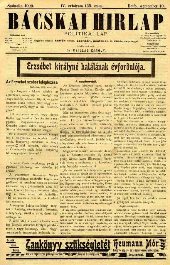 Bácskai Hirlap, 4. évf. 1900. szeptember 10. 135. sz.