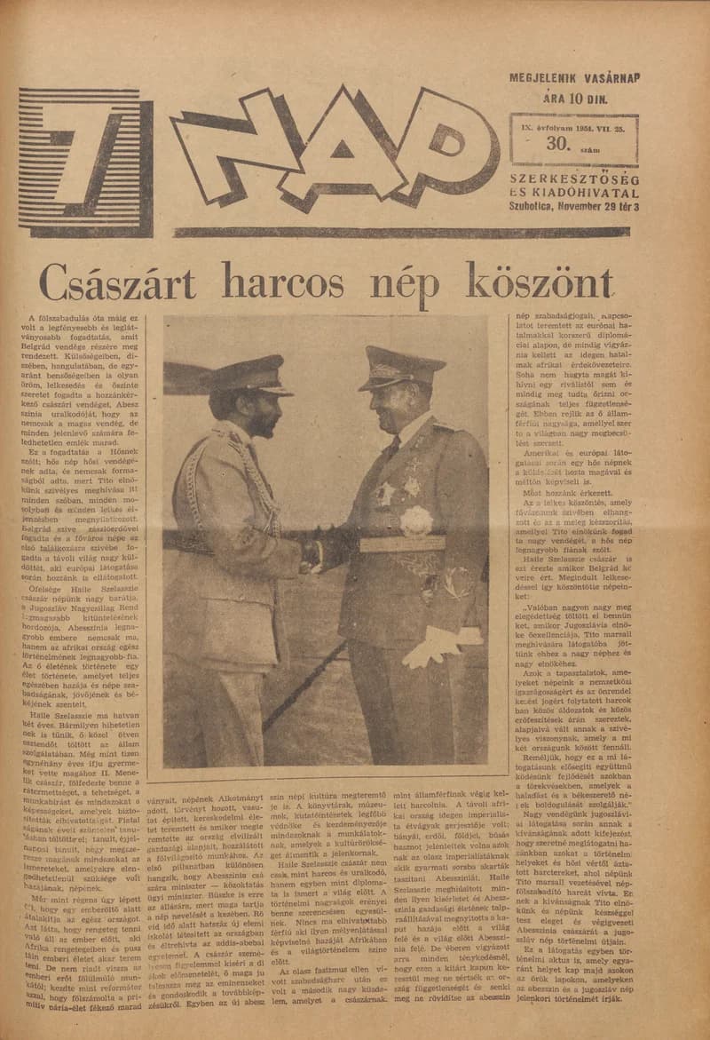 7 Nap, 9. évf. 1954. július 25. 30. sz. 1–16. oldal