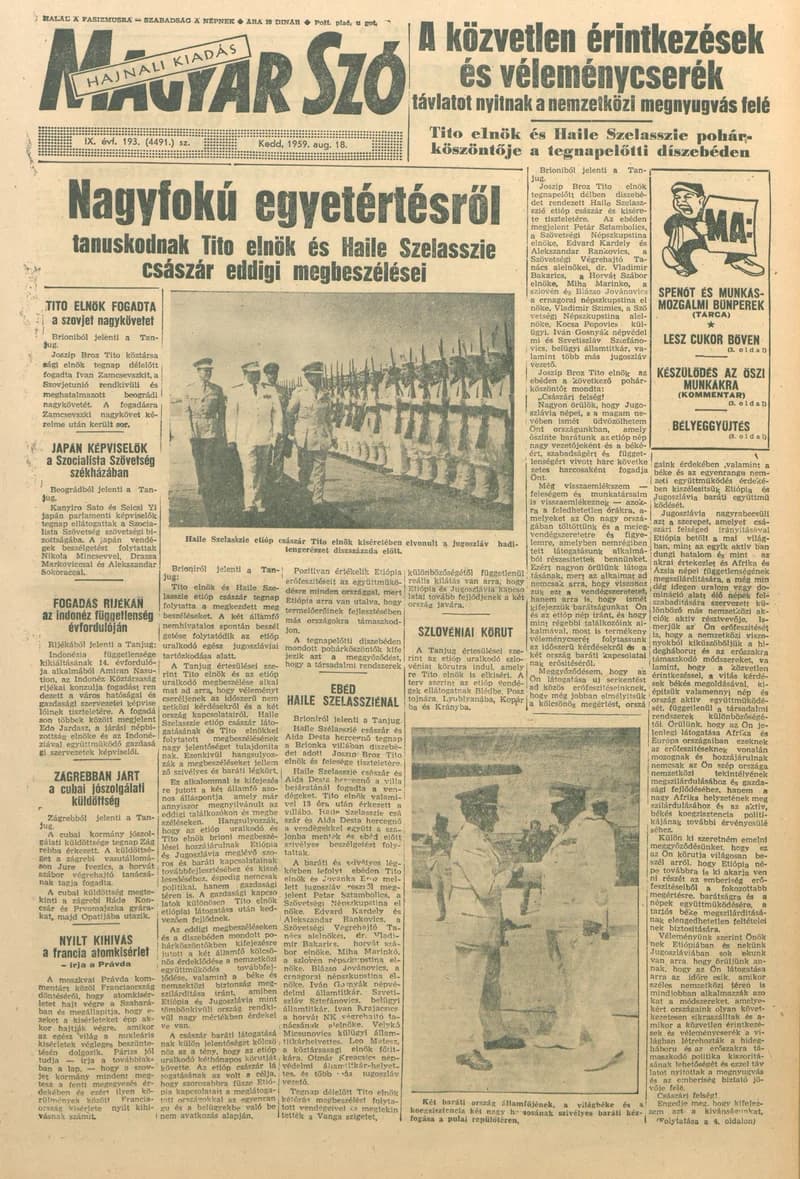 Magyar Szó, 16. évf. 1959. augusztus 18. 193. sz. 1–20. oldal