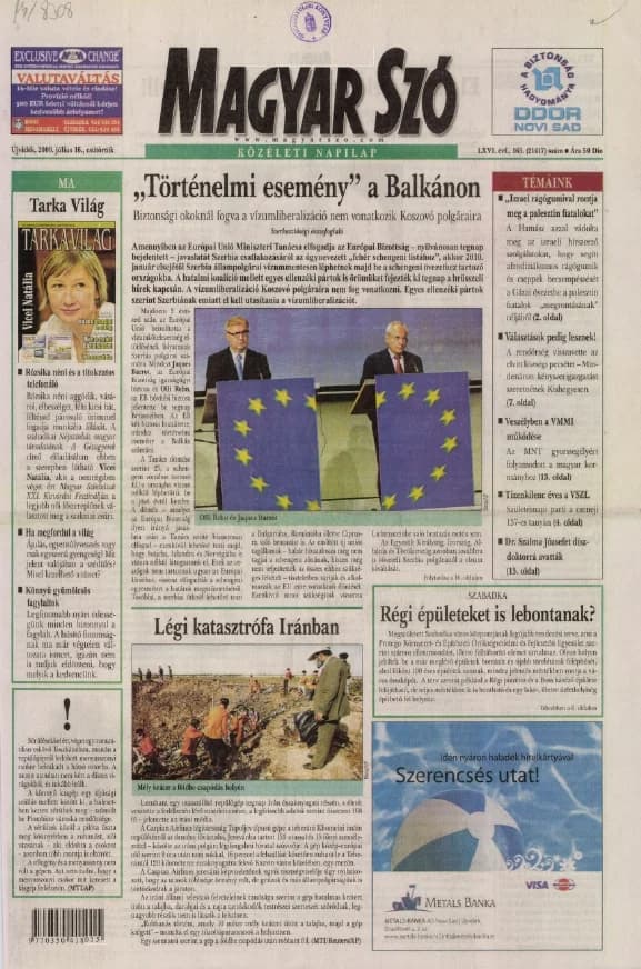 Magyar Szó, 66. évf. 2009. július 16. 163. sz. 1–16. oldal