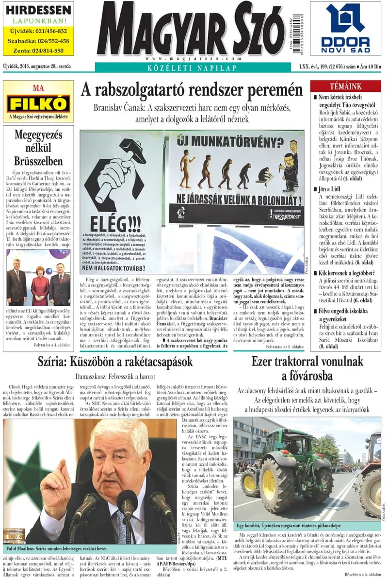 Magyar Szó, 70. évf. 2013. augusztus 28. 199. sz. 1–20. oldal