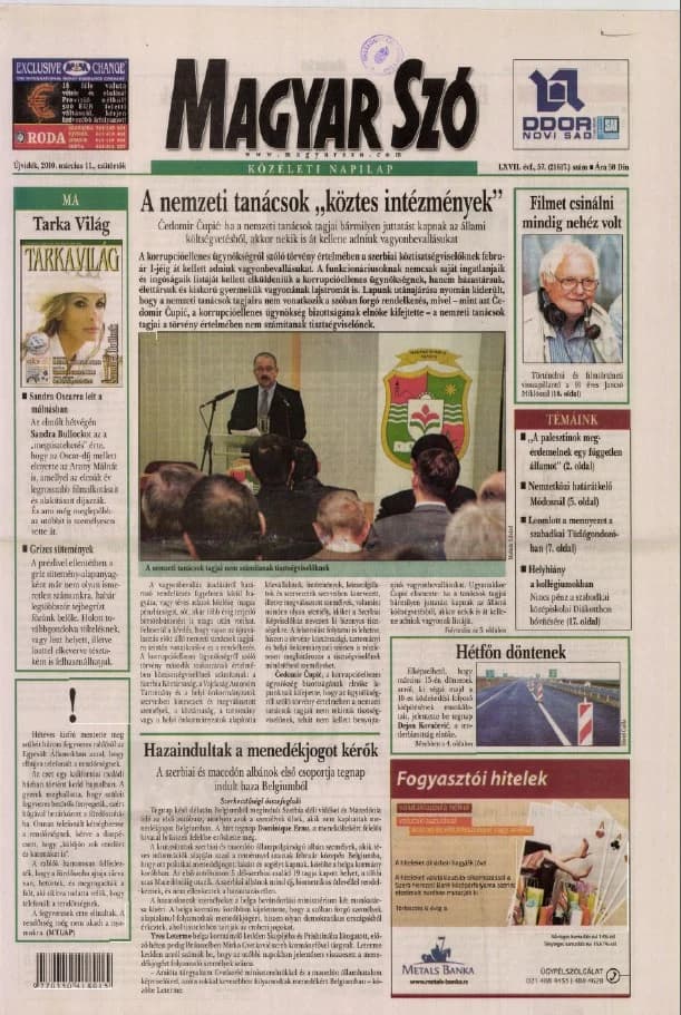 Magyar Szó, 67. évf. 2010. március 11. 57. sz. 1–20. oldal