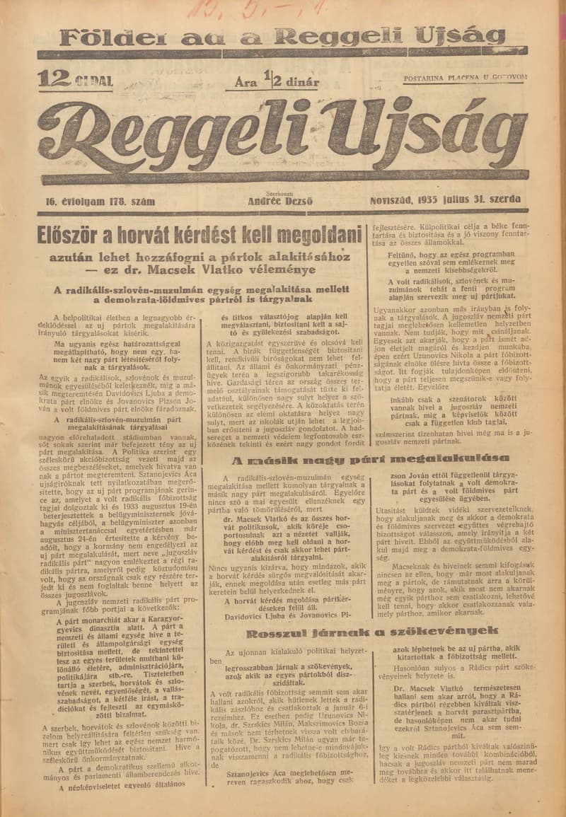 Reggeli Újság, 16. évf. 1935. július 31. 178. sz.