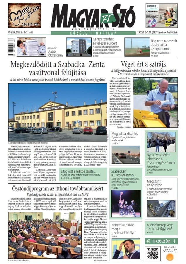 Magyar Szó, 76. évf. 2019. április 2. 75. sz. 1–20. oldal