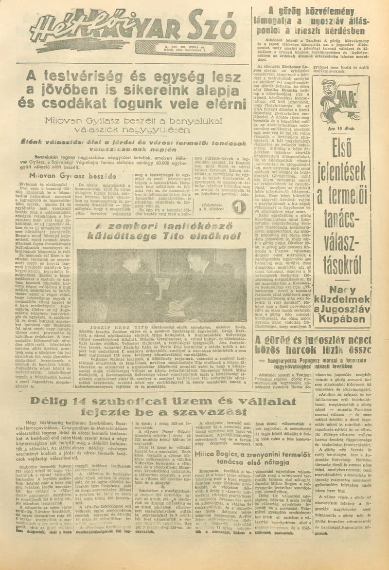 Magyar Szó, 10. évf. 1953. november 2. 302. sz. 1–8. oldal