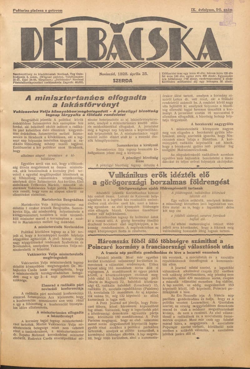 Délbácska  96. sz.