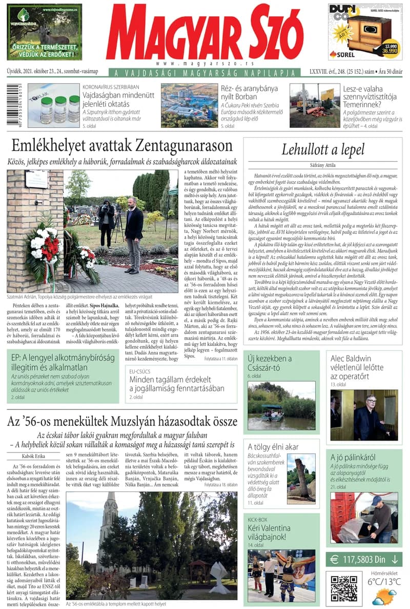 Magyar Szó, 78. évf. 2021. október 23. – 24. 248. sz. 1–32. oldal