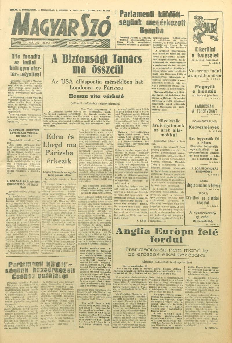 Magyar Szó, 13. évf. 1956. szeptember 26. 263. sz. 1–10. oldal