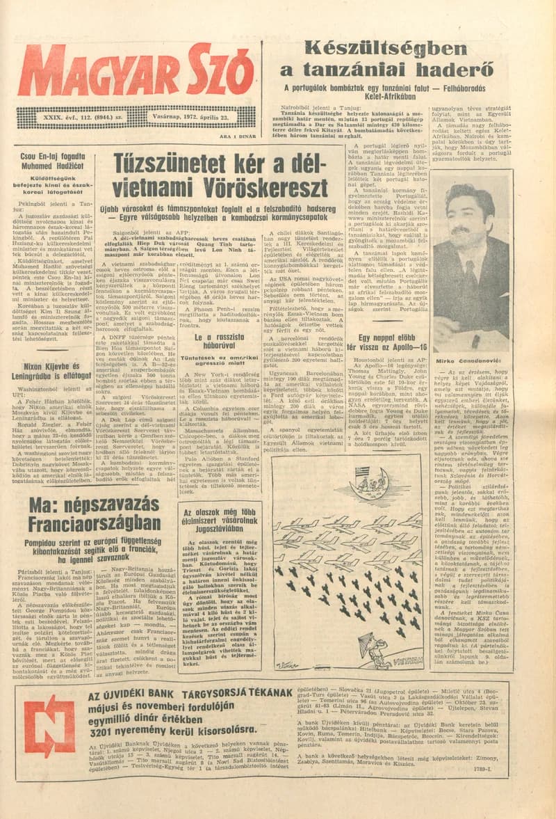 Magyar Szó, 29. évf. 1972. április 23. 112. sz. 1–28. oldal
