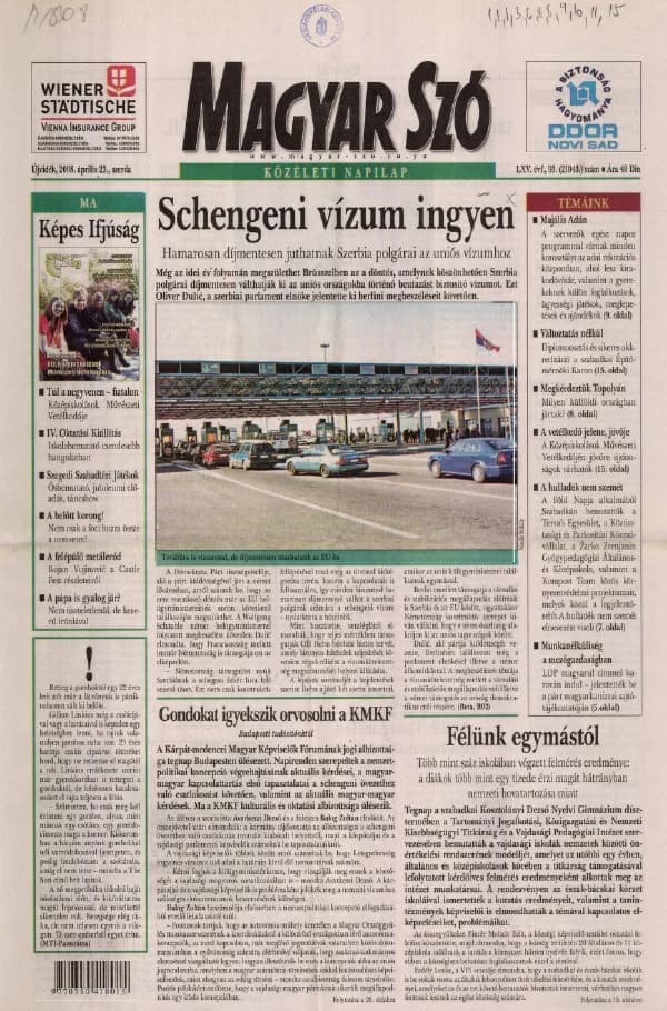 Magyar Szó, 65. évf. 2008. április 23. 93. sz. 1–20. oldal