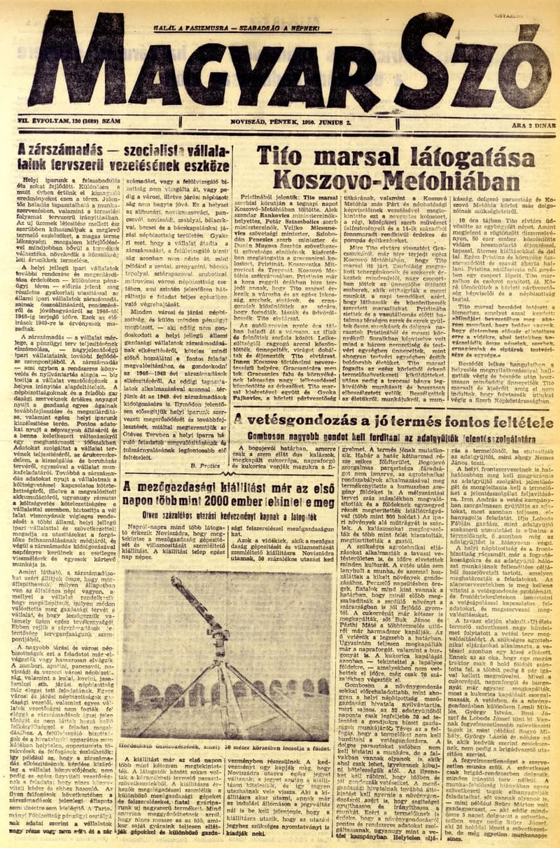 Magyar Szó, 7. évf. 1950. június 2. 130. sz. 1–4. oldal