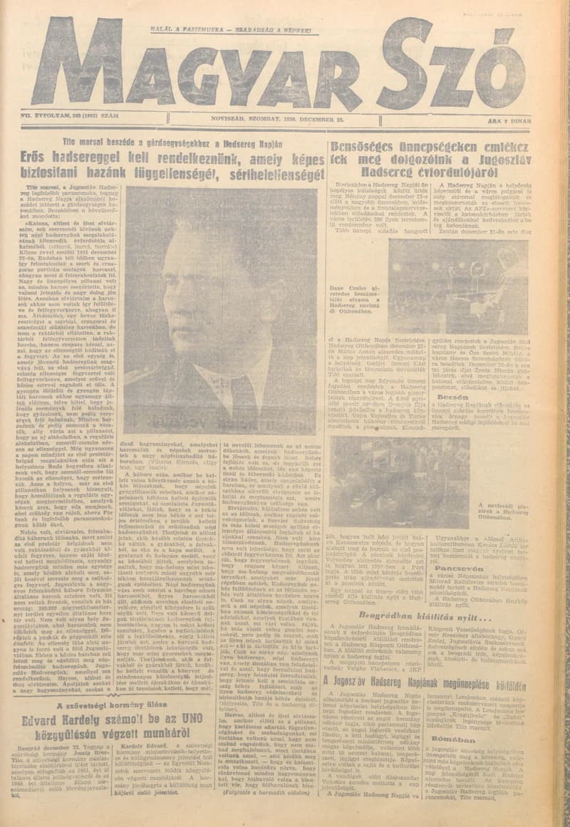 Magyar Szó, 7. évf. 1950. december 23. 303. sz. 1–4. oldal