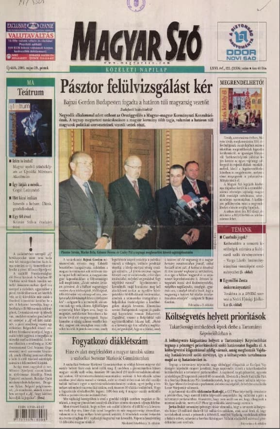 Magyar Szó, 66. évf. 2009. május 29. 122. sz. 1–20. oldal