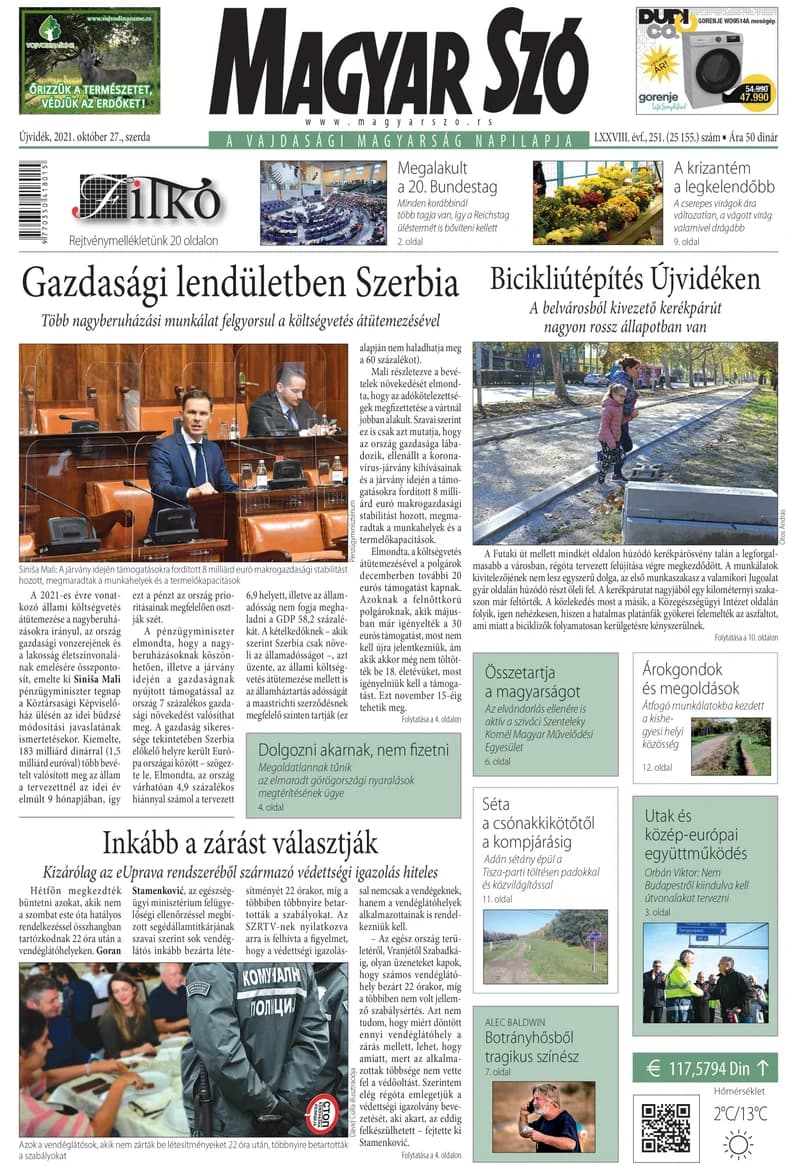 Magyar Szó, 78. évf. 2021. október 27. 251. sz. 1–16. oldal