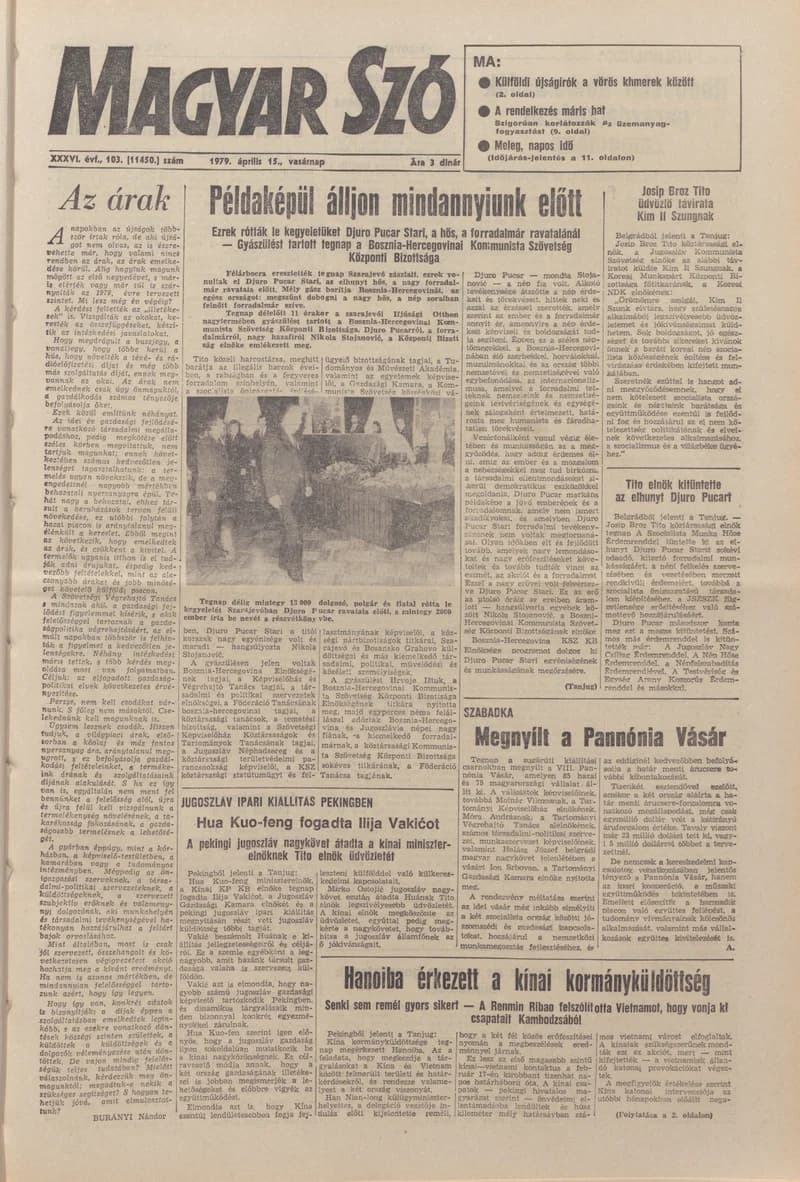 Magyar Szó, 36. évf. 1979. április 15. 103. sz. 1–32. oldal