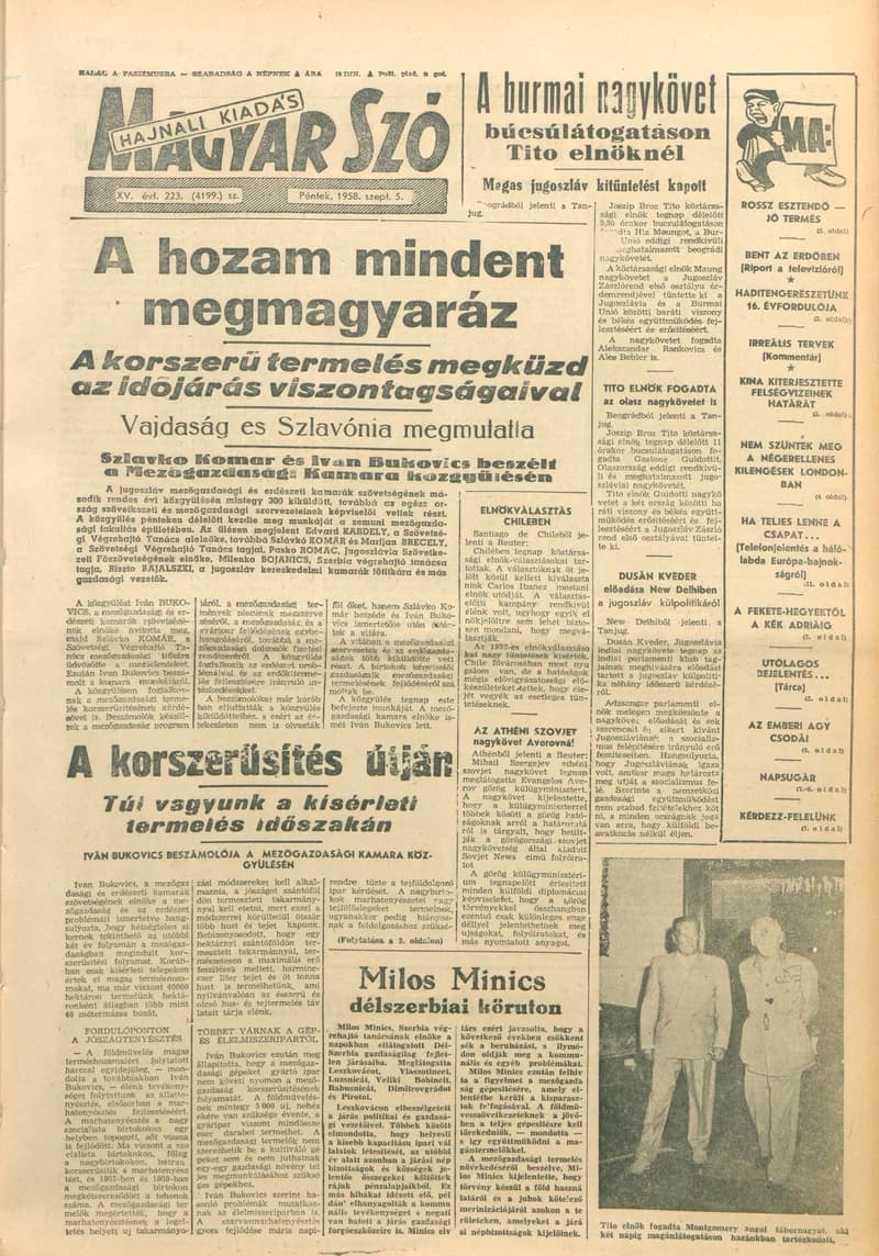 Magyar Szó, 15. évf. 1958. szeptember 5. 223. sz. 1–18. oldal