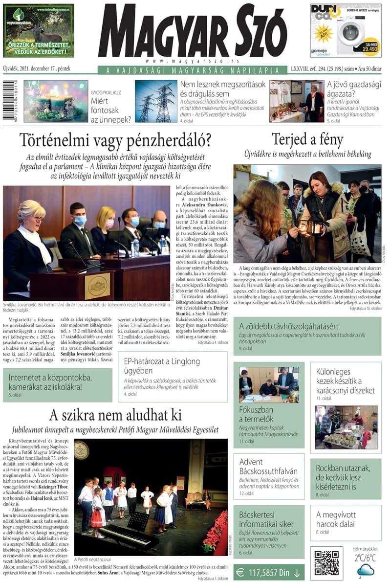 Magyar Szó, 78. évf. 2021. december 17. 294. sz. 1–16. oldal