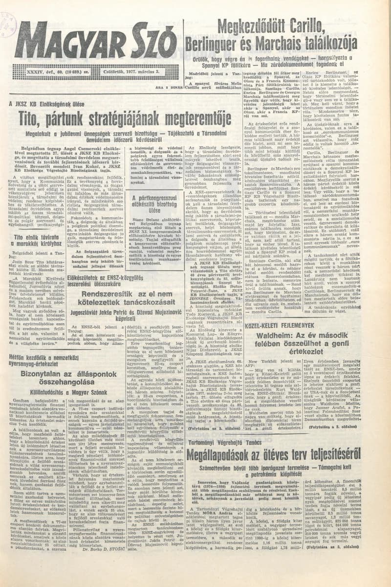 Magyar Szó, 34. évf. 1977. március 3. 60. sz.