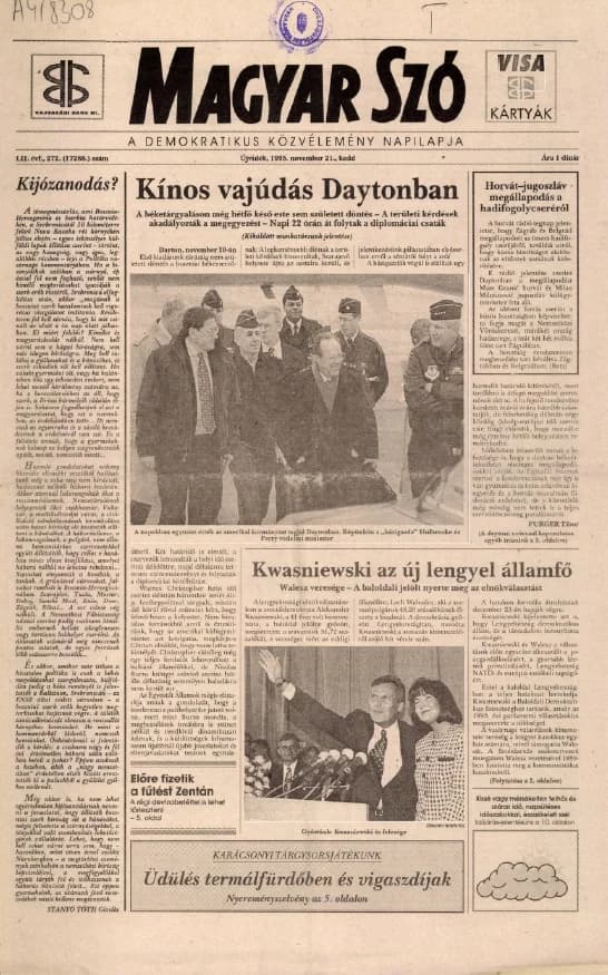 Magyar Szó, 52. évf. 1995. november 21. 272. sz. 1–16. oldal