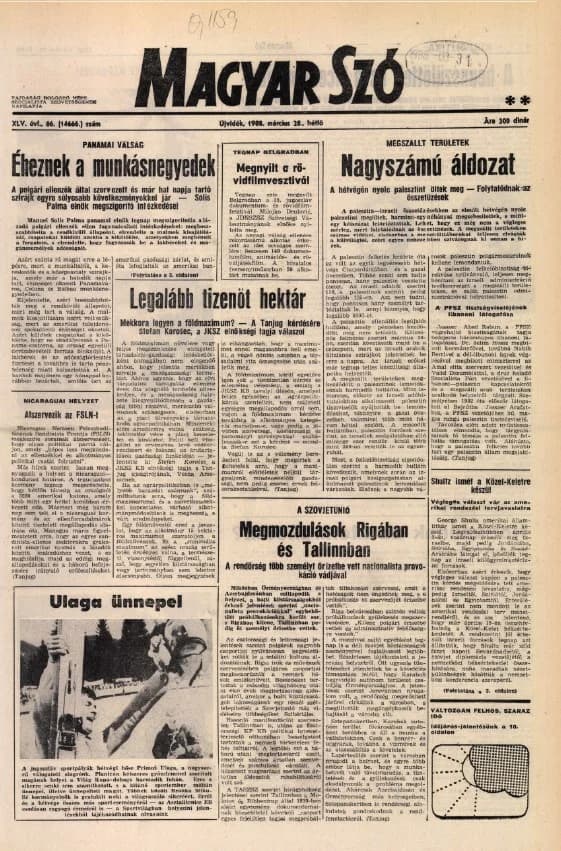 Magyar Szó, 45. évf. 1988. március 28. 86. sz. 1–20. oldal