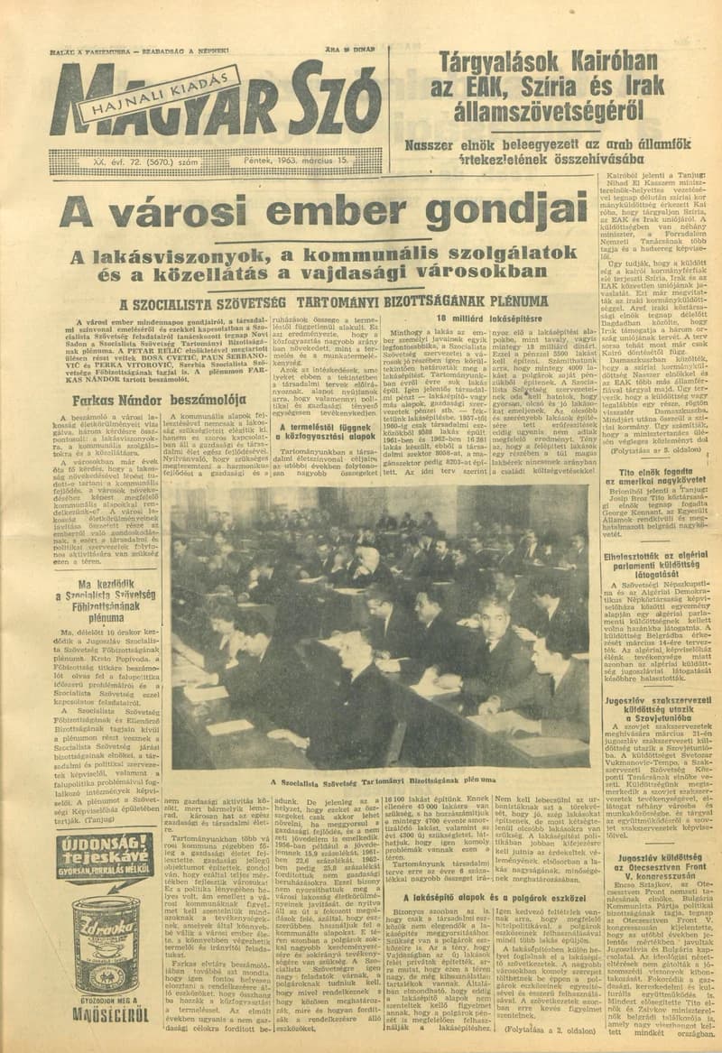 Magyar Szó, 20. évf. 1963. március 15. 72. sz. 1–14. oldal