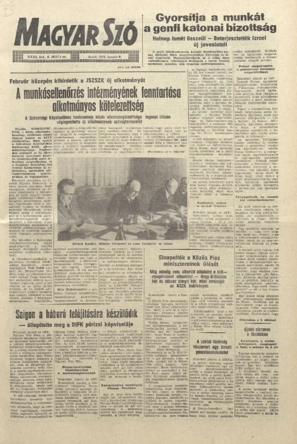 Magyar Szó, 31. évf. 1974. január 8. 6. sz. 1–20. oldal