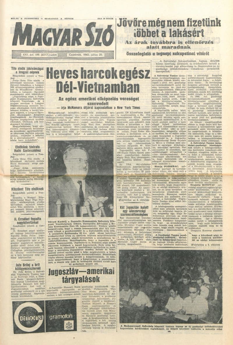 Magyar Szó, 22. évf. 1965. július 22. 199. sz. 1–12. oldal