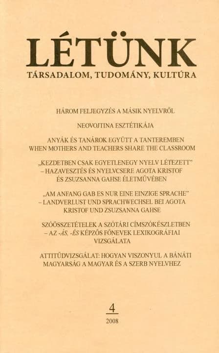 Létünk, 38. évf. 2008. 4. sz. 1–102. oldal