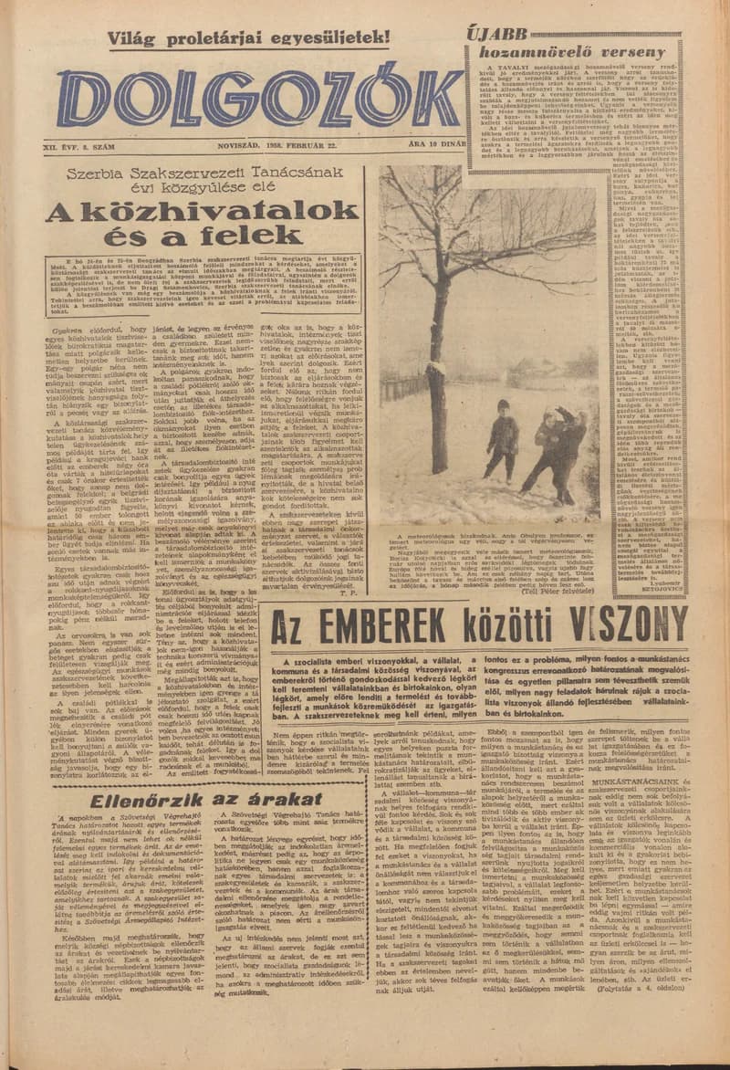 Dolgozók, 12. évf. 1958. február 22. 8. sz.