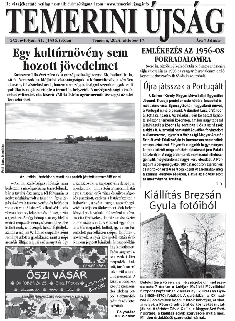 Temerini Újság, 30. évf. 2024. október 17. 41. sz.