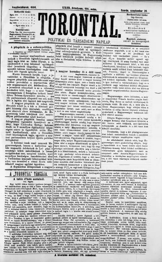 Torontál, 23. évf. 1894. szeptember 26. 220. sz.