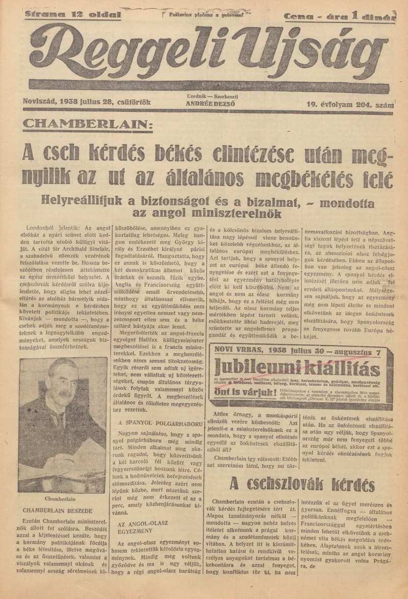 Reggeli Újság, 19. évf. 1938. július 28. 204. sz.