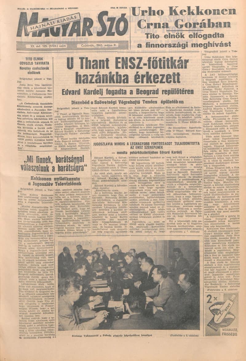 Magyar Szó, 20. évf. 1963. május 9. 125. sz. 1–16. oldal