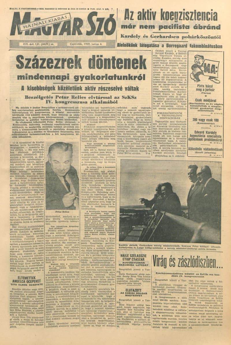 Magyar Szó, 16. évf. 1959. június 4. 131. sz. 1–20. oldal