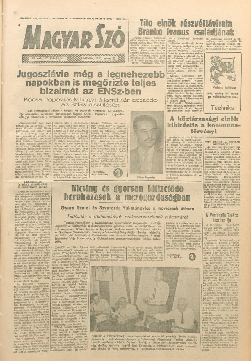 Magyar Szó, 12. évf. 1955. június 23. 169. sz. 1–8. oldal