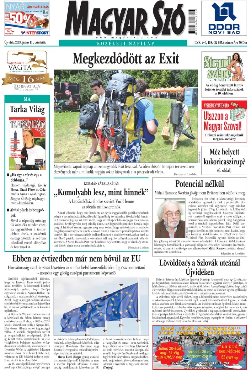 Magyar Szó, 70. évf. 2013. július 11. 158. sz. 1–20. oldal