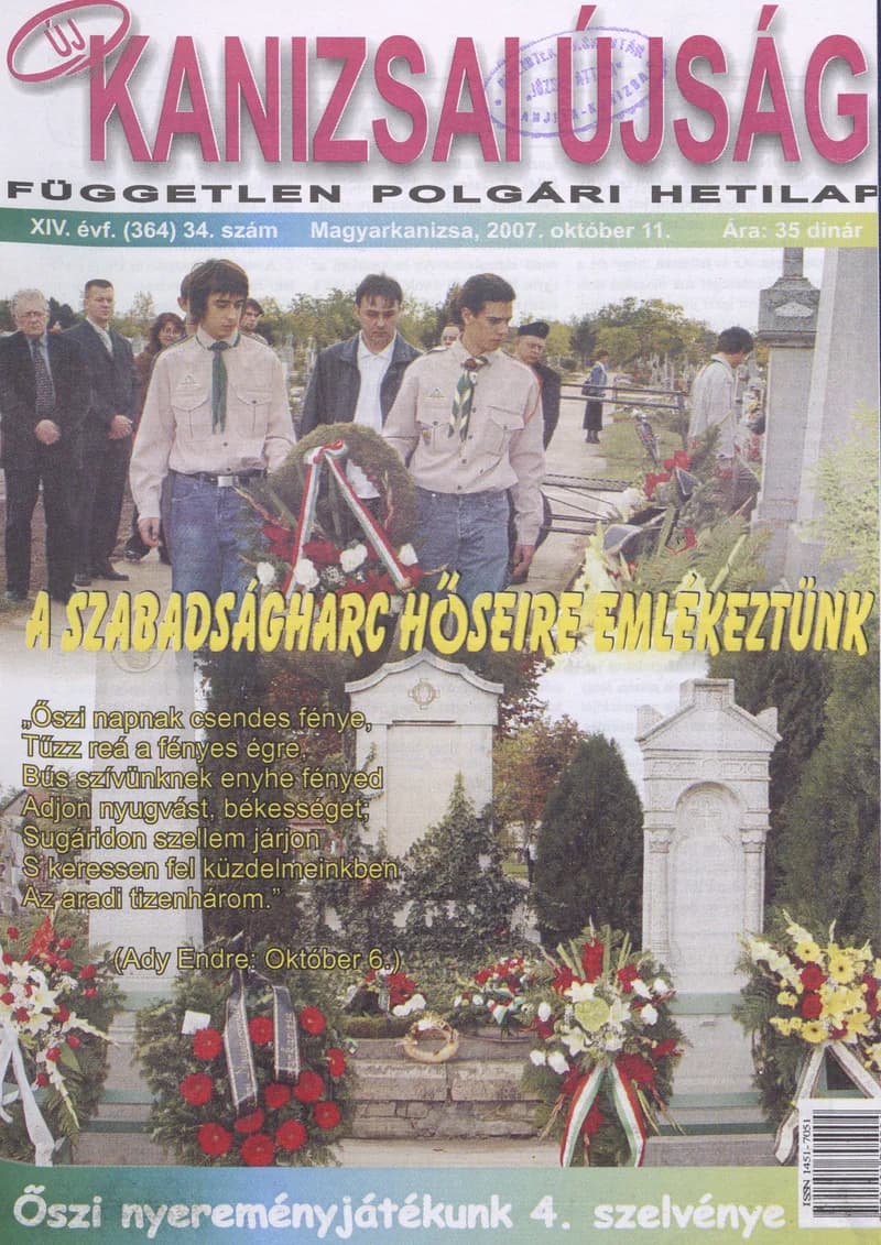Új Kanizsai Újság, 14. évf. 2007. október 11. 34. sz.