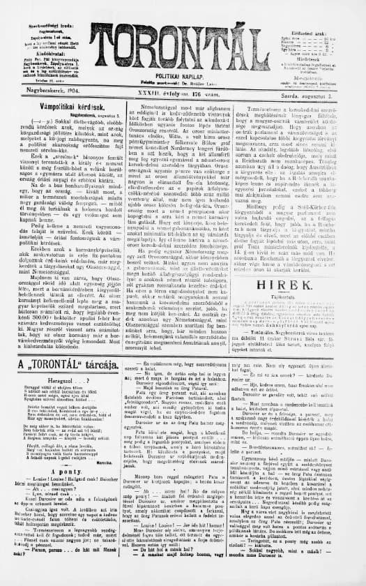 Torontál, 33. évf. 1904. augusztus 3. 176. sz.