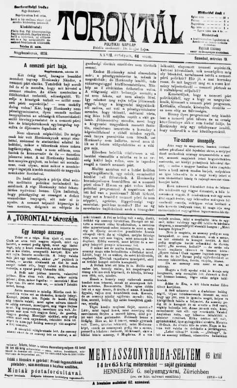 Torontál, 27. évf. 1898. március 19. 64. sz.