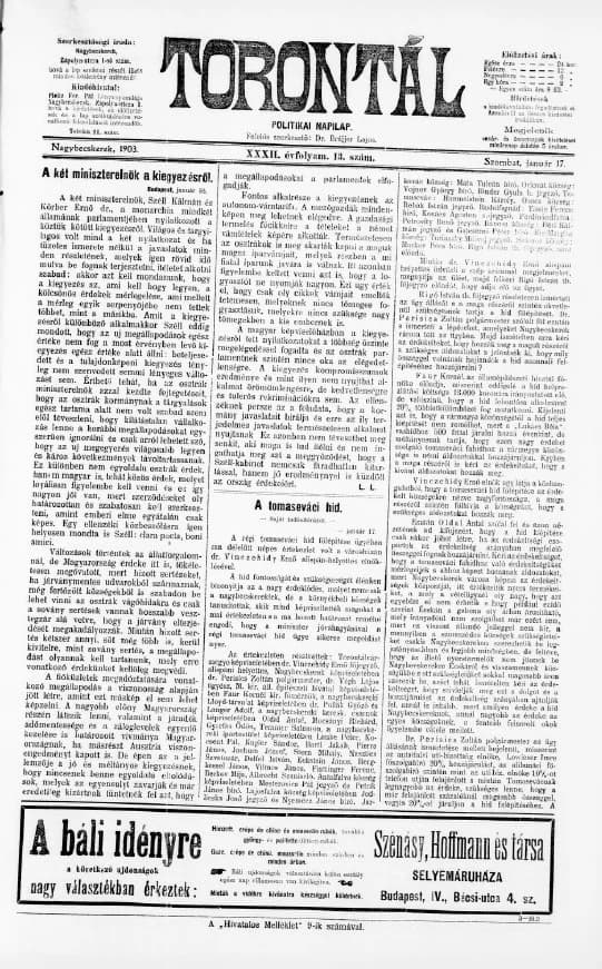 Torontál, 32. évf. 1903. január 17. 13. sz.