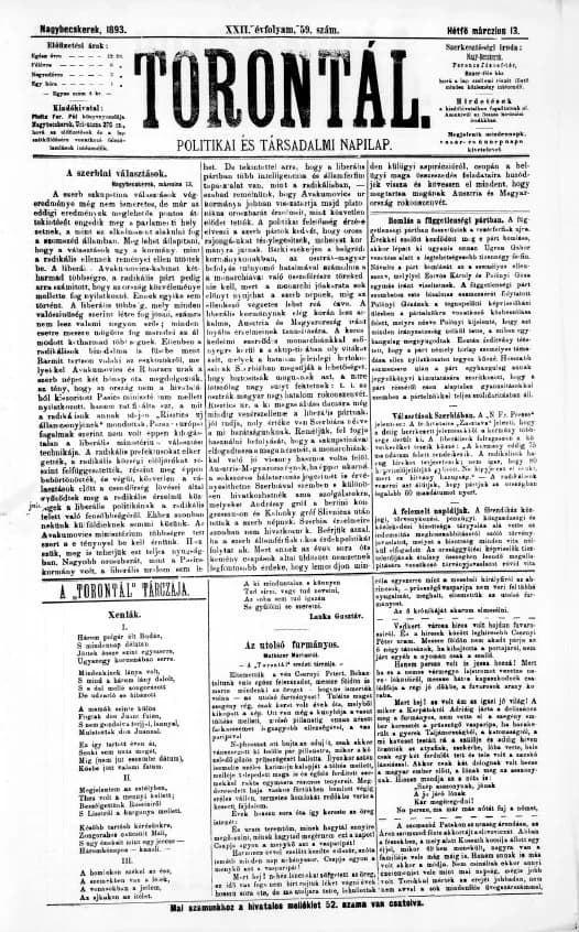 Torontál, 22. évf. 1893. március 13. 59. sz.