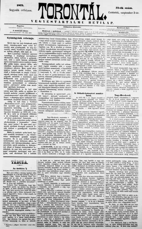 Torontál, 4. évf. 1875. szeptember 2. 35. sz.