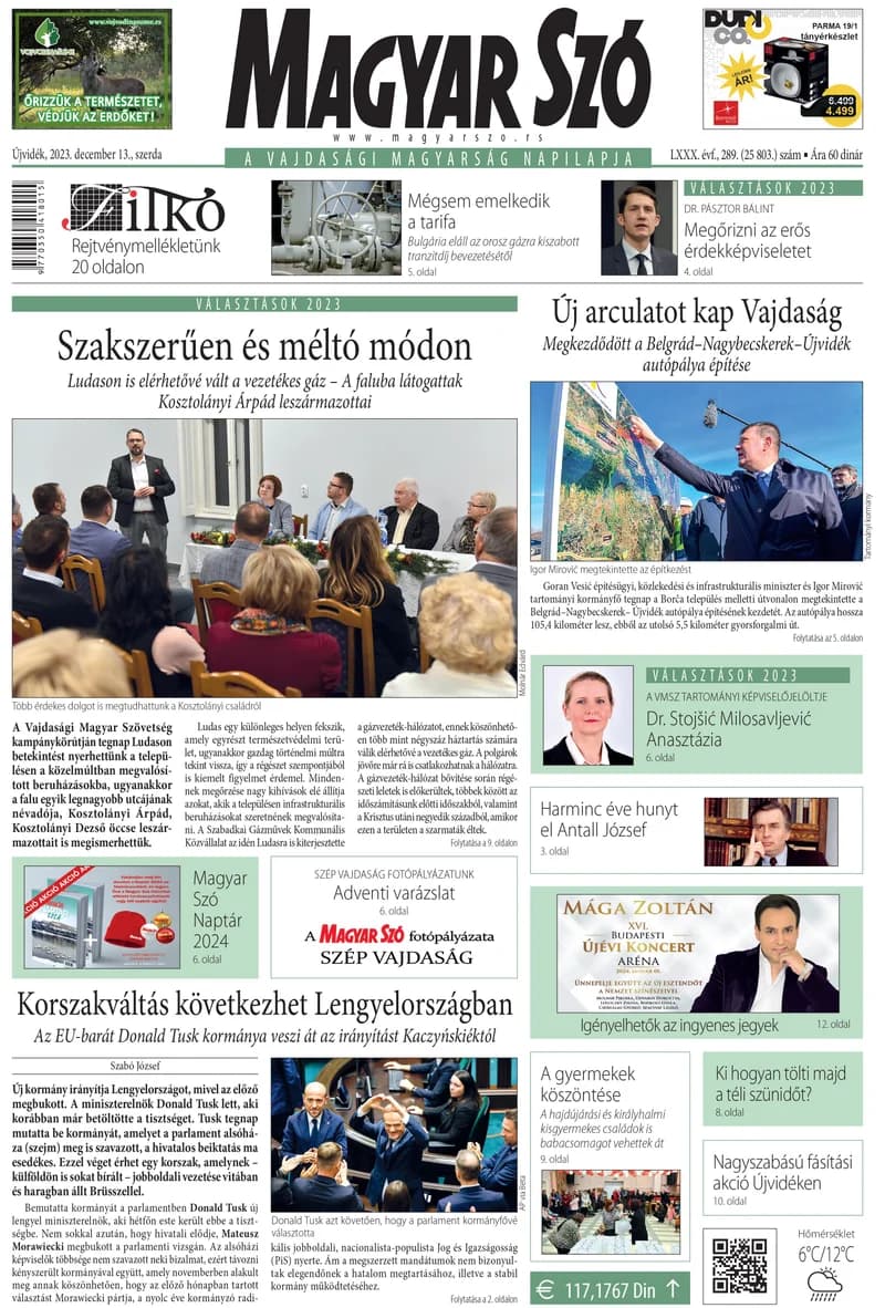 Magyar Szó, 80. évf. 2023. december 13. 289. sz. 1–16. oldal