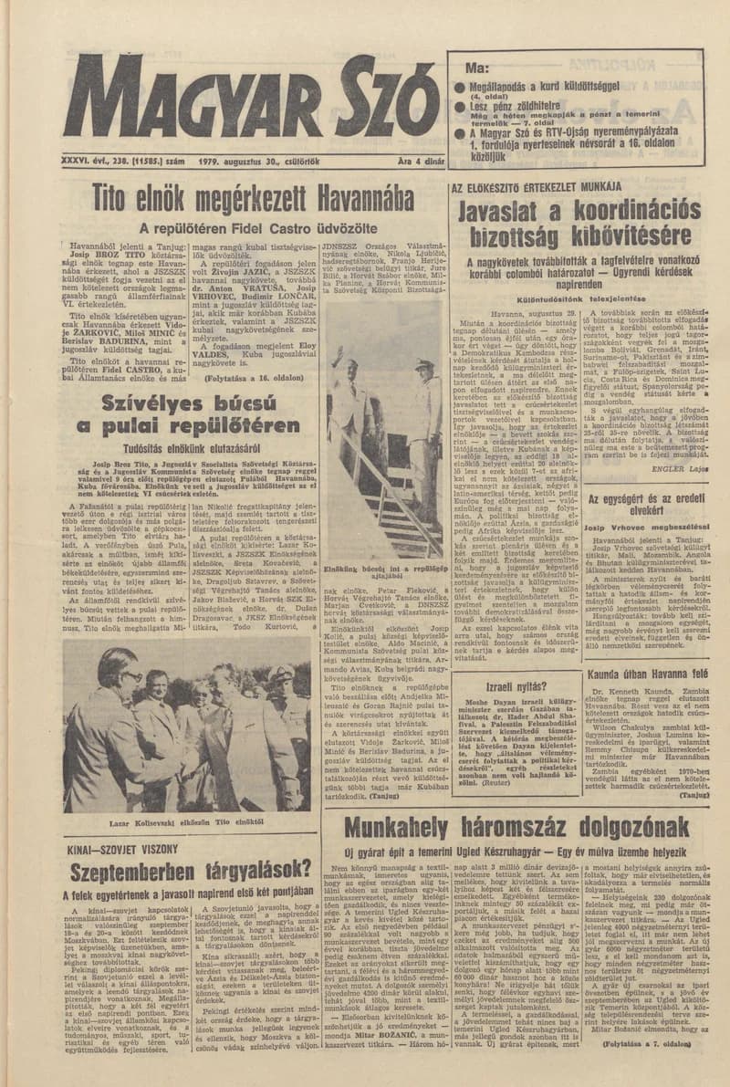 Magyar Szó, 36. évf. 1979. augusztus 29. 237. sz. 1–20. oldal