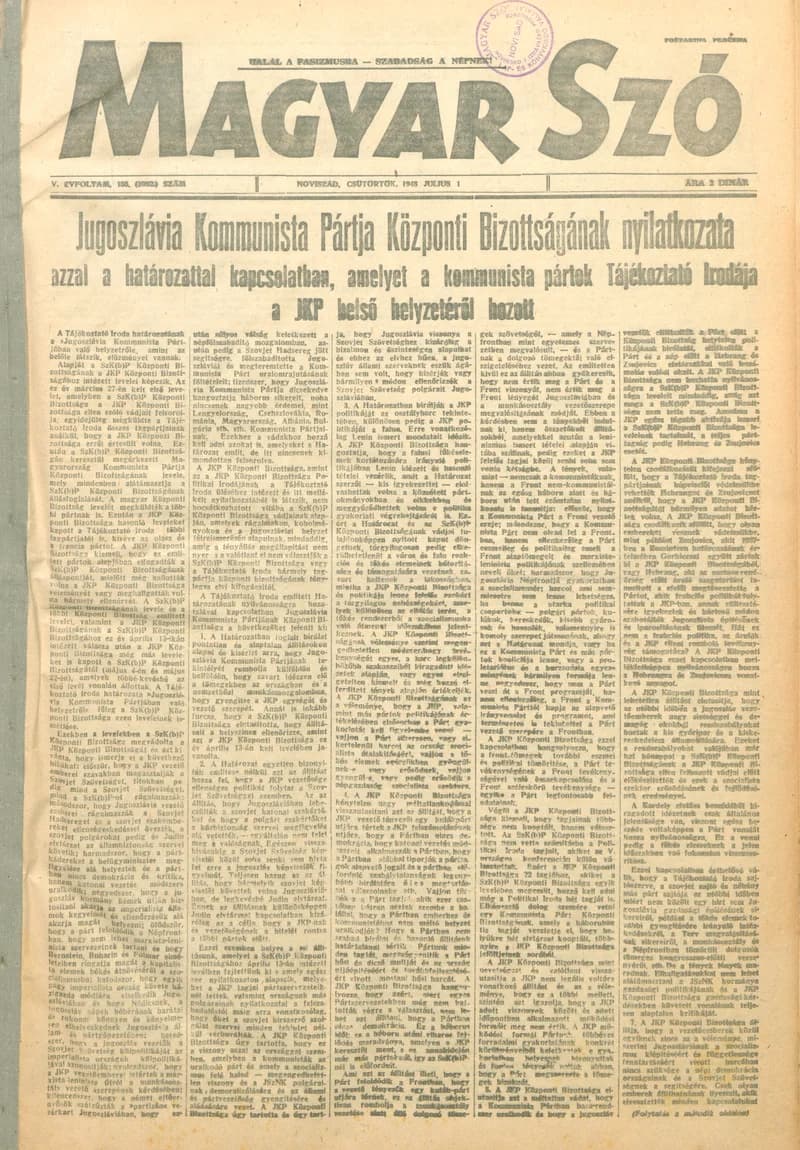 Magyar Szó, 5. évf. 1948. július 1. 155. sz. 1–6. oldal