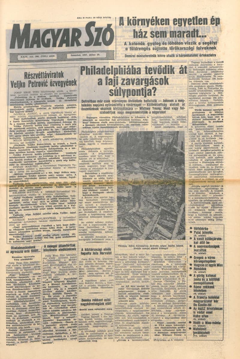 Magyar Szó, 24. évf. 1967. július 29. 206. sz. 1–12. oldal