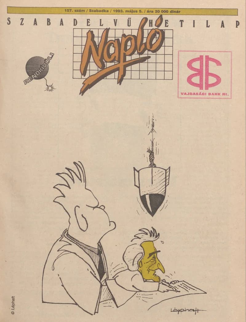 Napló - Szabadelvű hetilap, 4. évf. 1993. május 5. 157. sz.