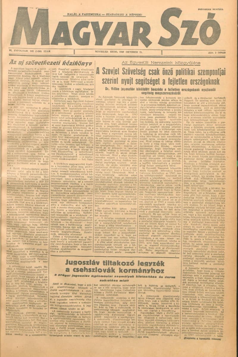 Magyar Szó, 6. évf. 1949. október 11. 242. sz. 1–4. oldal
